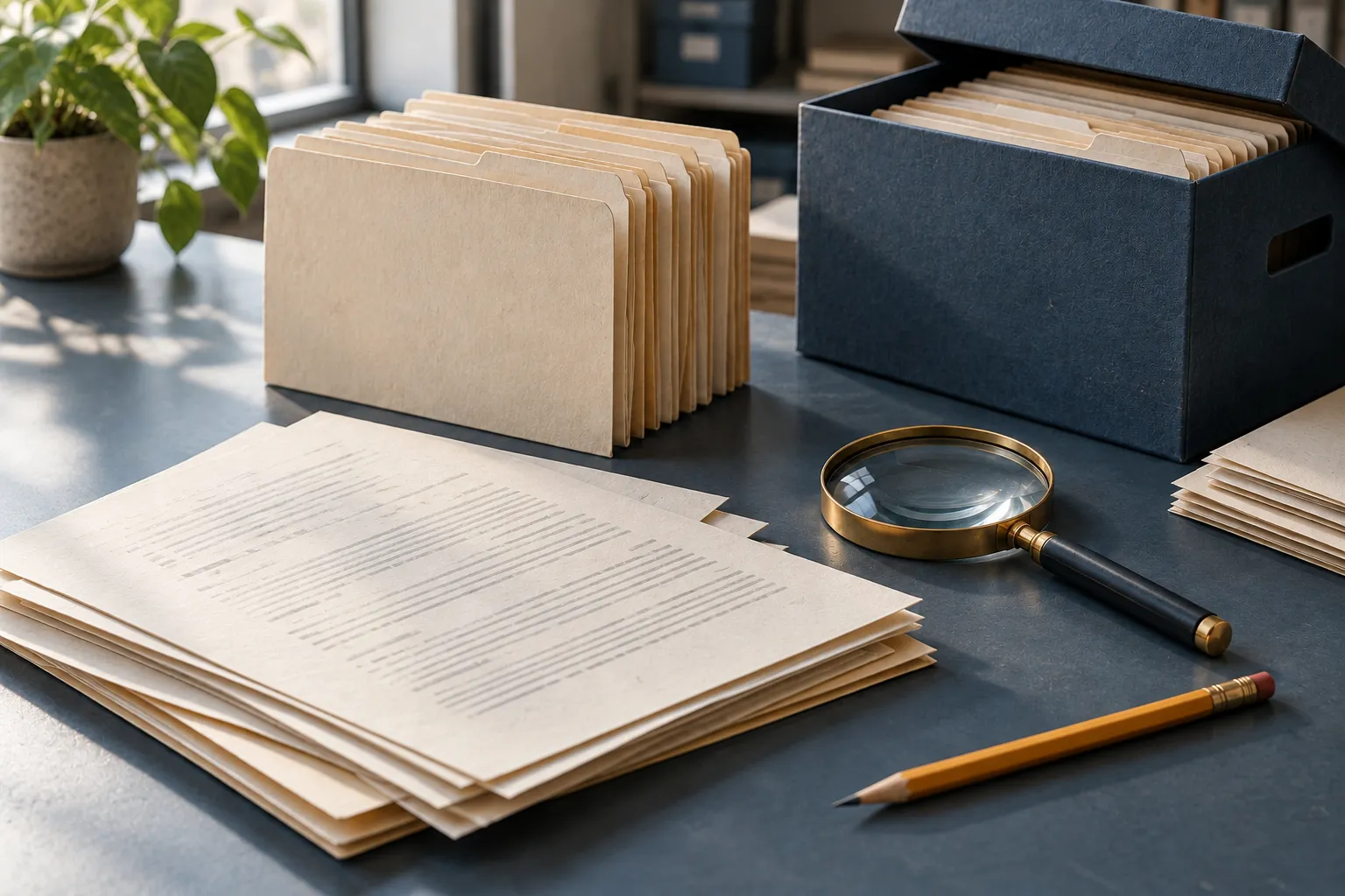 Generated illustration of documents and folders